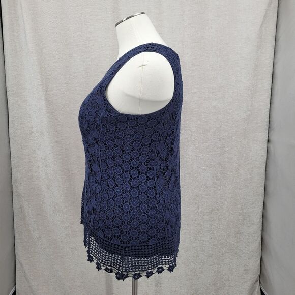 Cj Banks Elegant Navy Lace Sleeveless Top Blouse Women's Plus Size 2X - Picture 5 of 10
